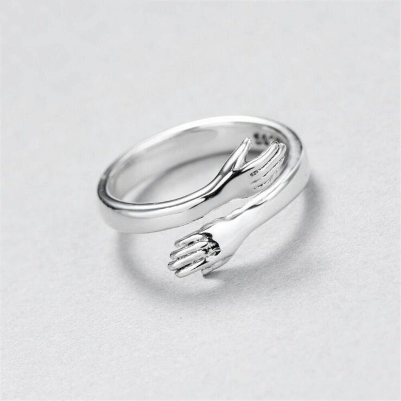 Second view of the hug ring showing the open back of the band